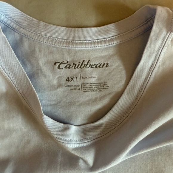 Caribbean light blue Cotton T-Shirt - Picture 4 of 4